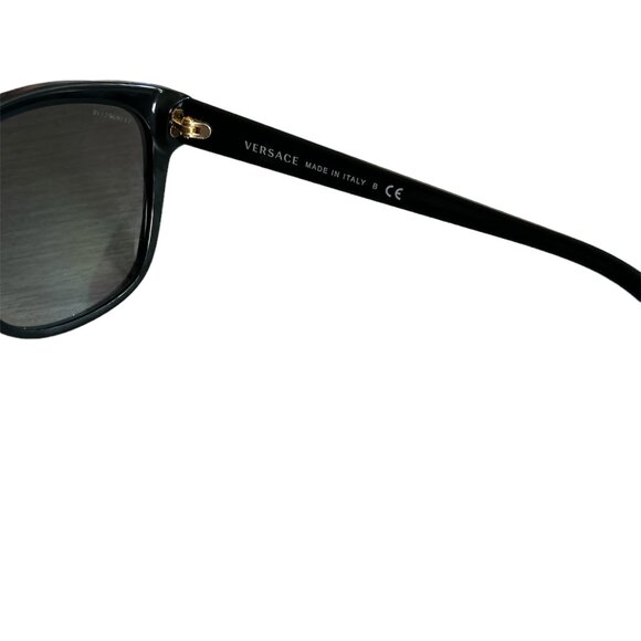 Versace Polarized Black +‎ Silver Cat Eye Sunglasses - ve4270 Model + Case - Picture 6 of 9